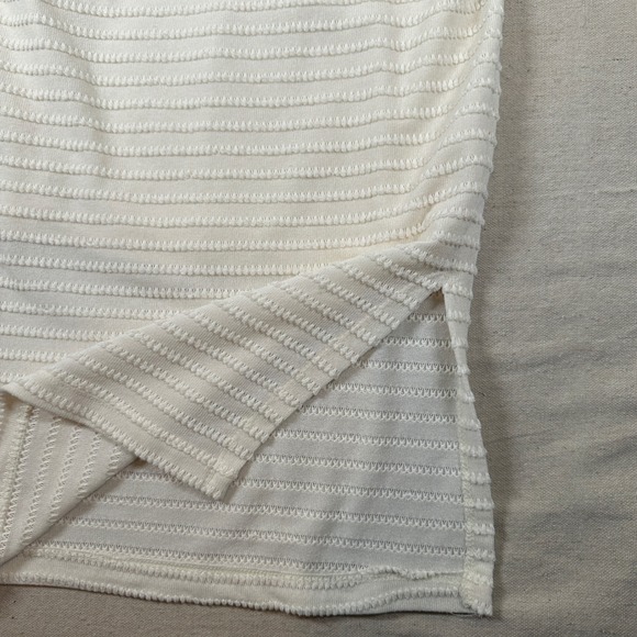 White Form Fitting Bodycon Textured Puff Sleeve Square Neck Midi Dress Side Slit - Picture 5 of 8